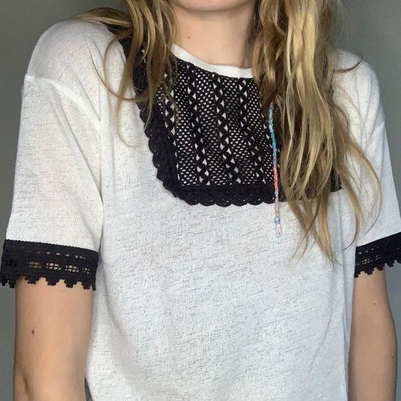 TOPSHOP LACE DETAIL TOP - Picture 4 of 4